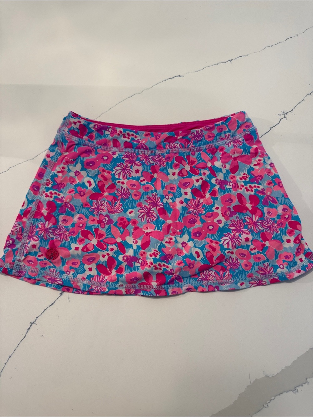 Lilly Pulitzer Girls Athletic Pink and Blue Floral Mini Skort size M